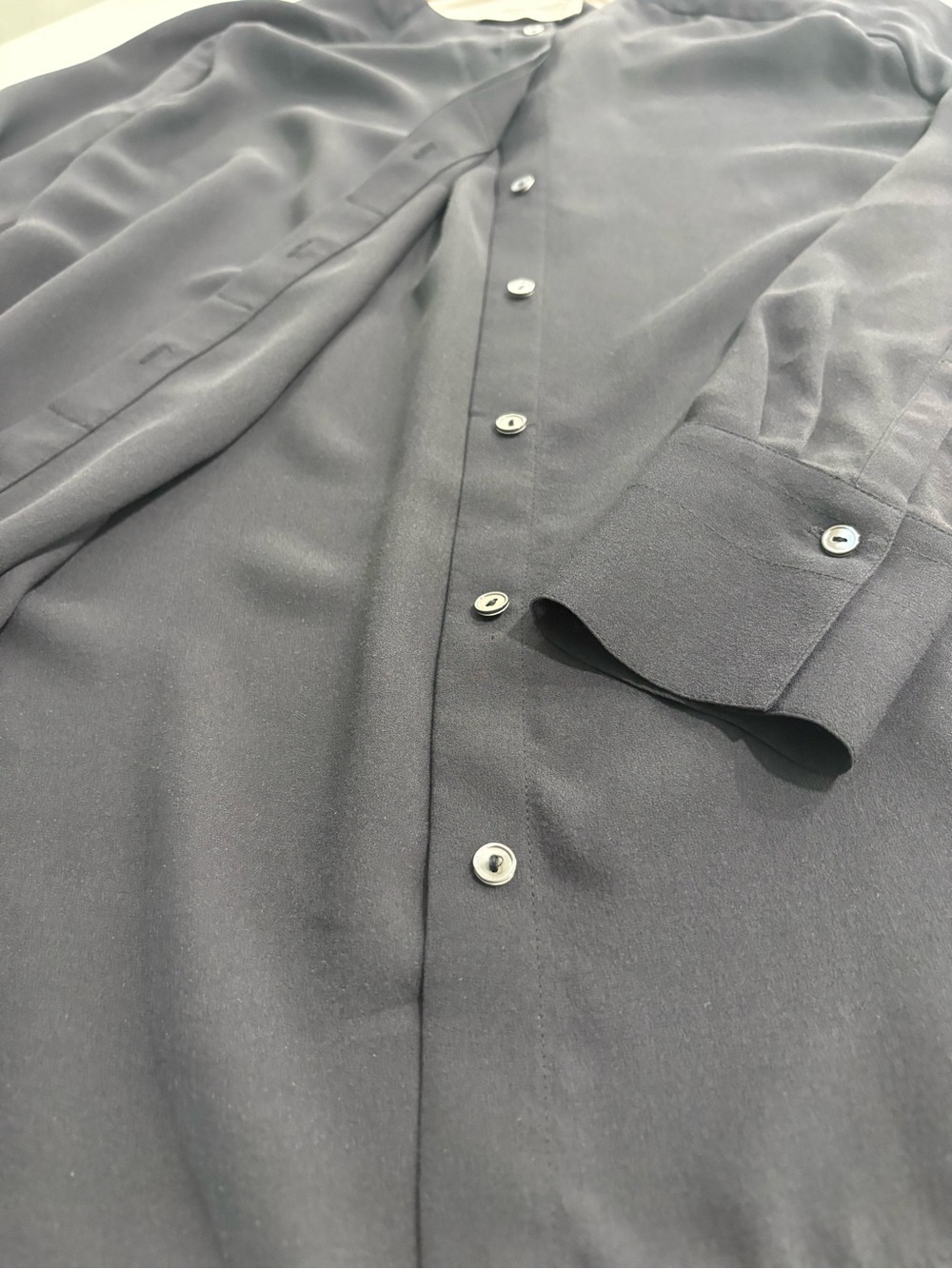 Vince Black Silk Button-Front Blouse - Picture 8 of 10